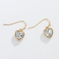 Faceted Crystal Heart Earrings