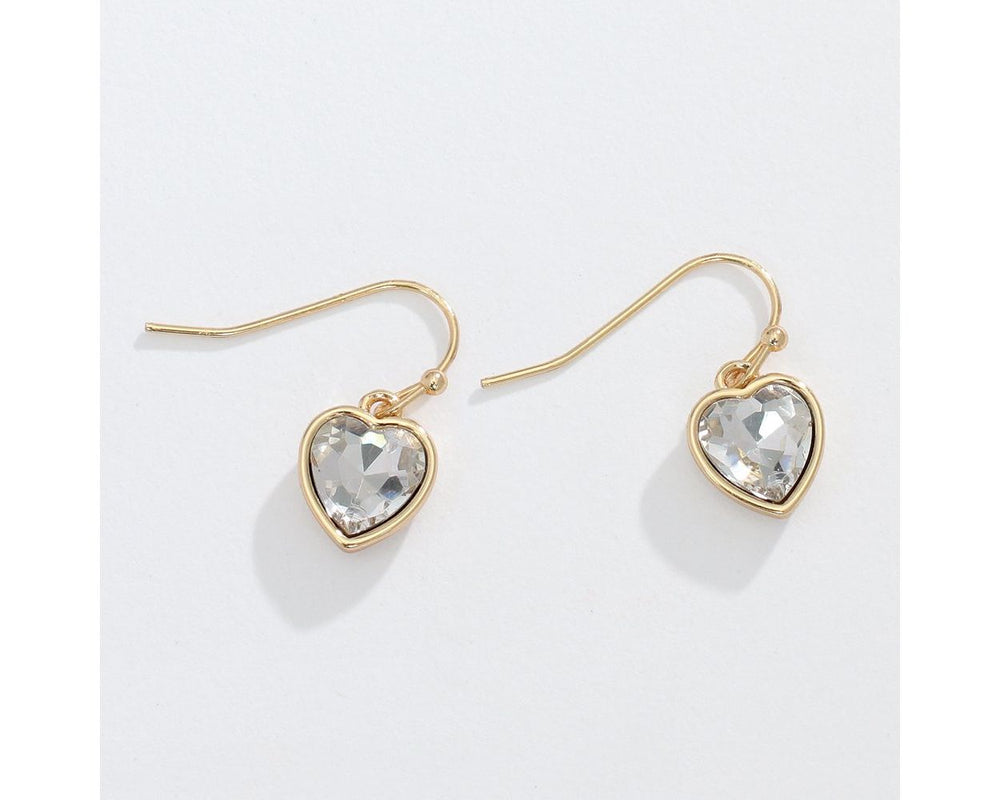 Faceted Crystal Heart Earrings