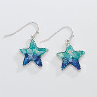 Silver Starfish Shell Earrings