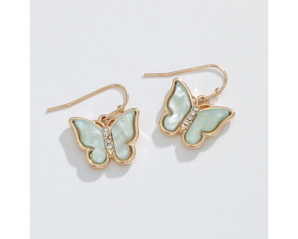 Soft Mint Butterfly Earrings
