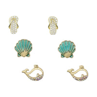 Crystal Seaside Trio Earrings