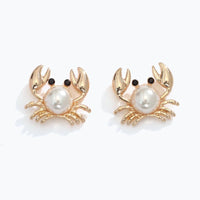 Pearl Crab Stud Earrings