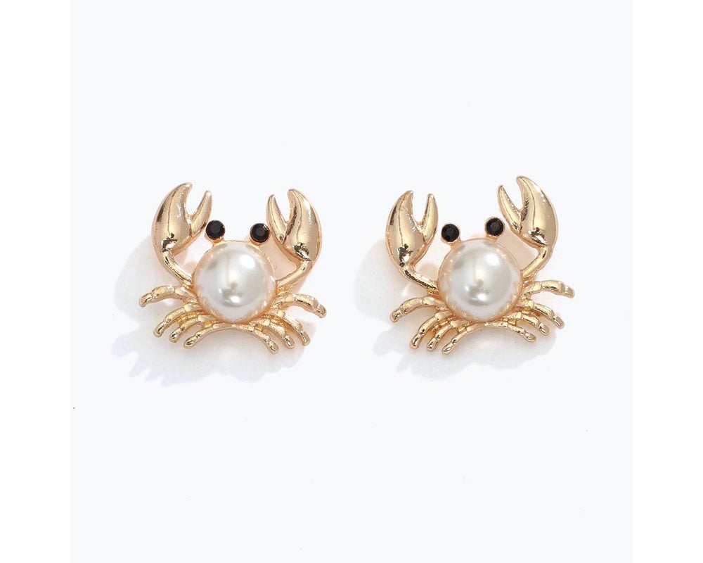 Pearl Crab Stud Earrings