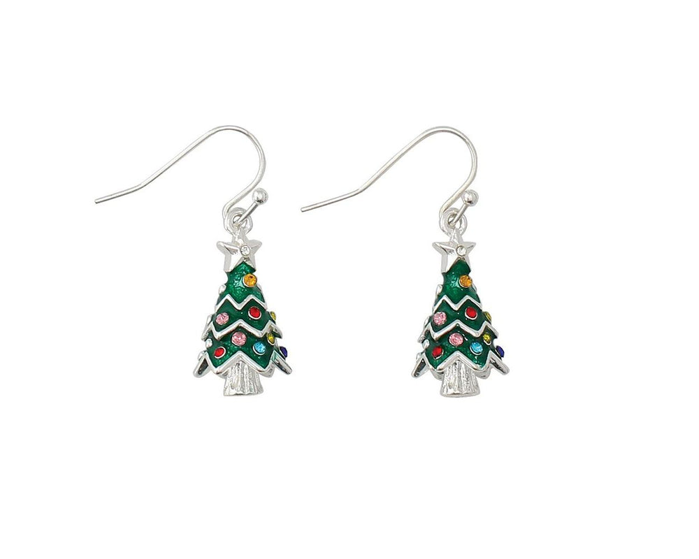 Trimmed Christmas Tree Earrings