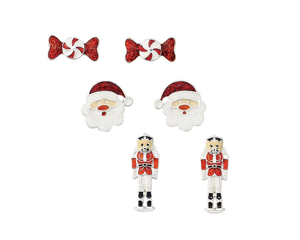 Christmas Trio Stud Earring Set
