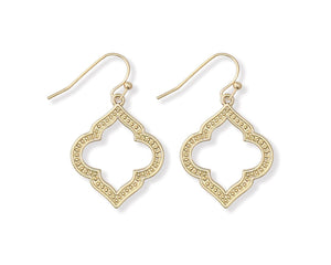 Ornate Open Gold Drops Earrings