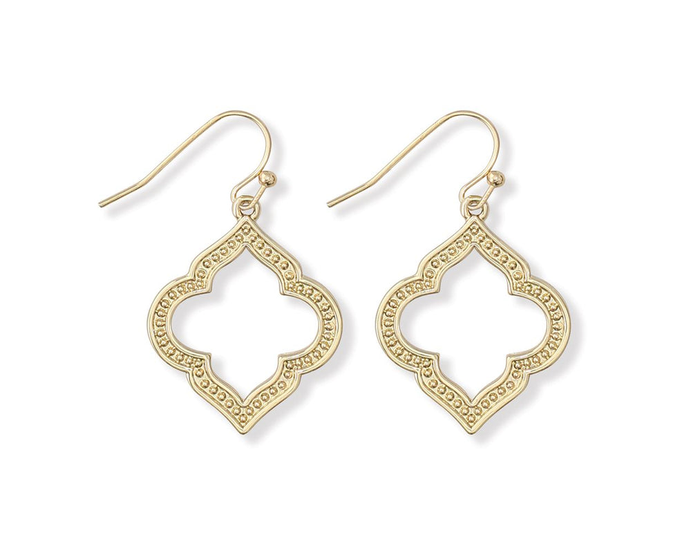 Ornate Open Gold Drops Earrings