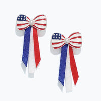 Patriotic Bow Earrings