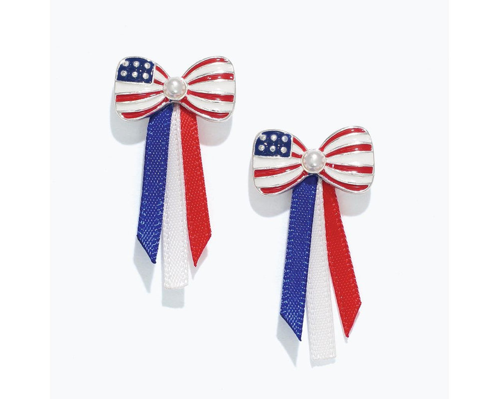Patriotic Bow Earrings