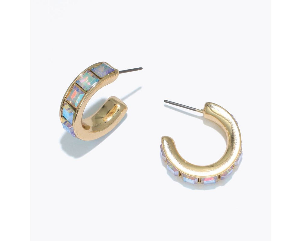 AB Crystal Inlay Hoop Earrings