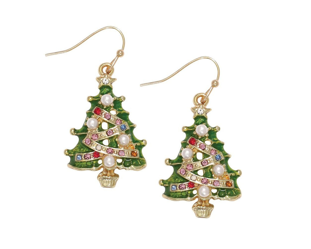 Ornate Christmas Tree Earrings