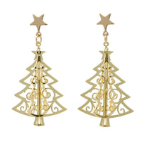 3D Open Christmas Tree Earrings