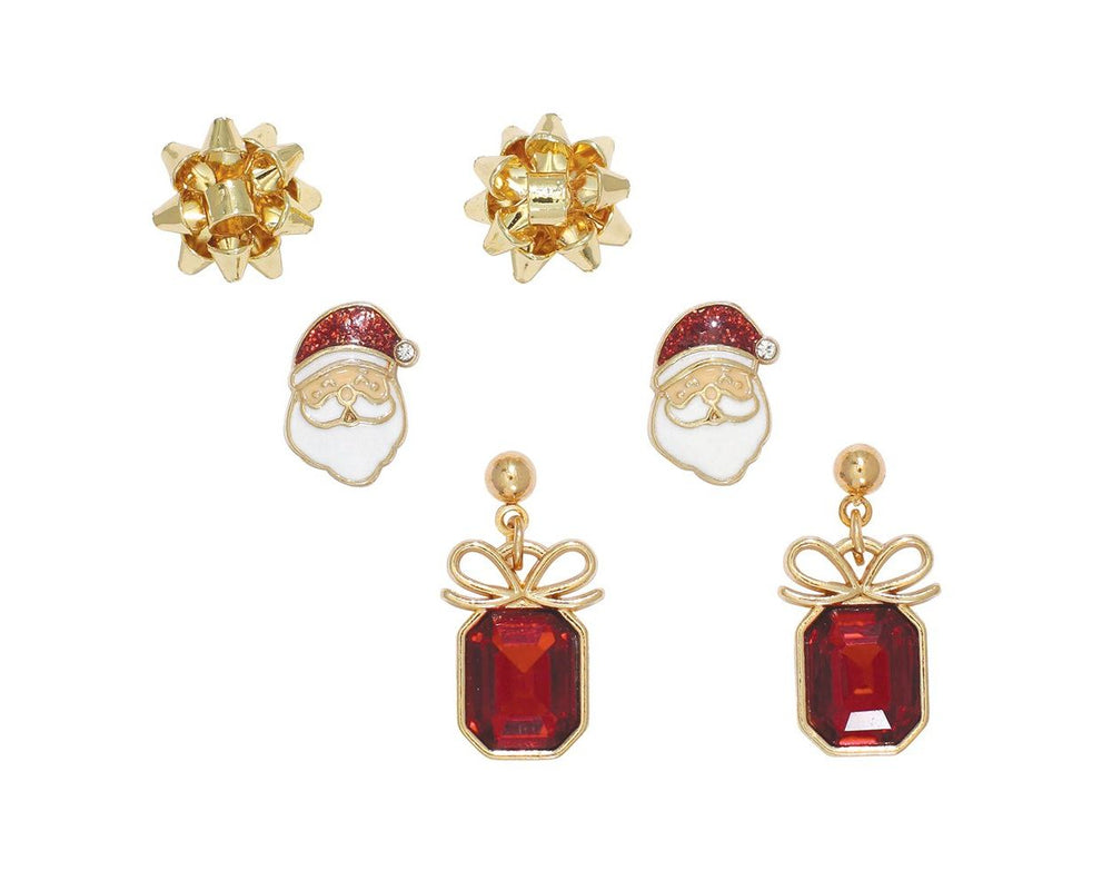 Holiday Icon Stud Trio Earring Set