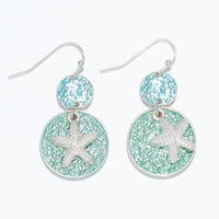 Aqua & Mint Starfish Drop Earrings