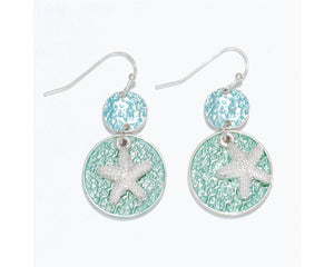 Aqua & Mint Starfish Drop Earrings
