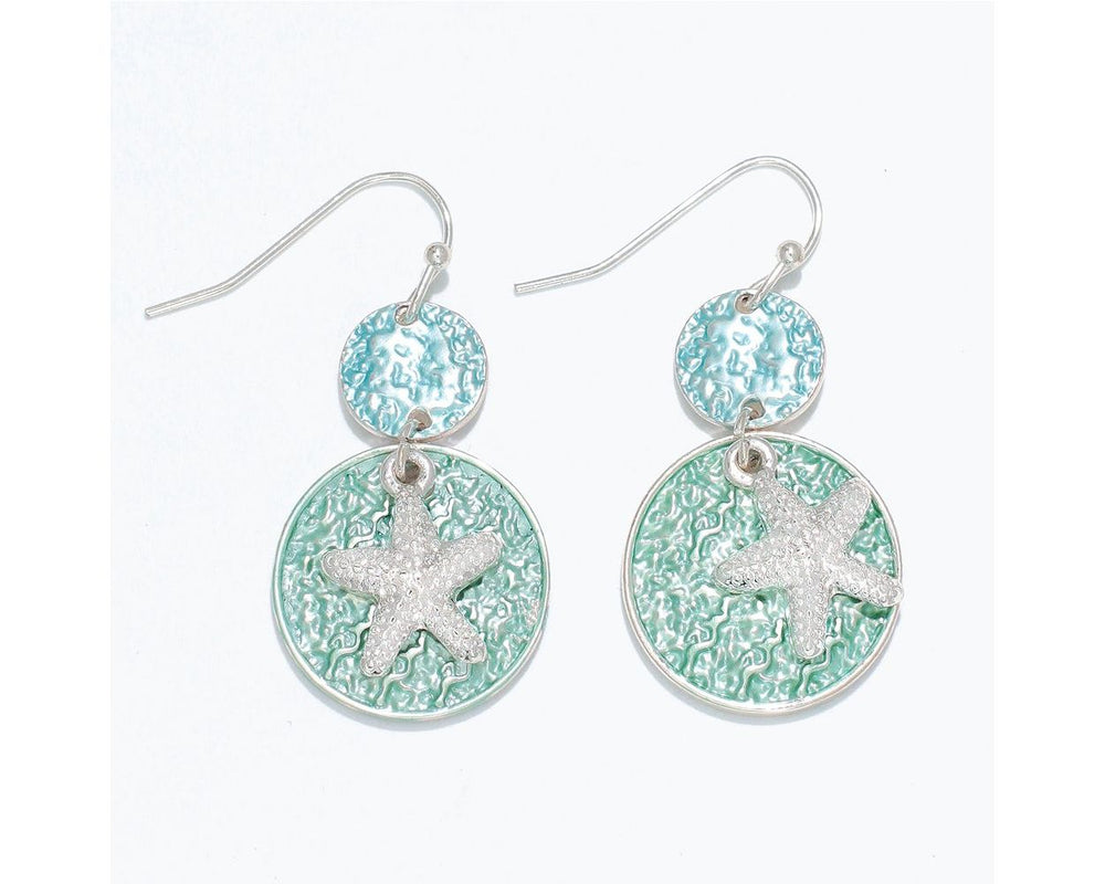 Aqua & Mint Starfish Drop Earrings