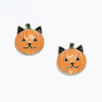 Cat Pumpkin Earrings