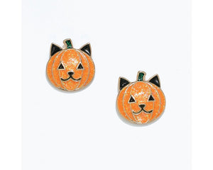 Cat Pumpkin Earrings
