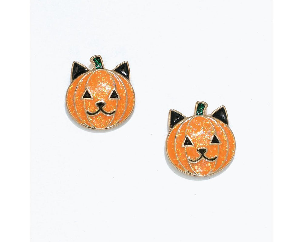 Cat Pumpkin Earrings
