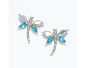 AB & Aqua Dragonfly Earrings