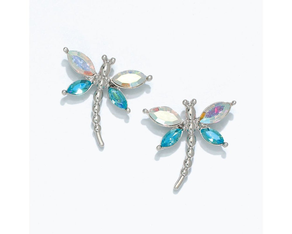 AB & Aqua Dragonfly Earrings