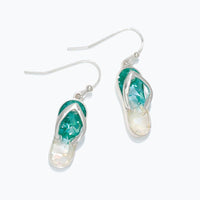 Aqua Shell Flip Flop Earrings