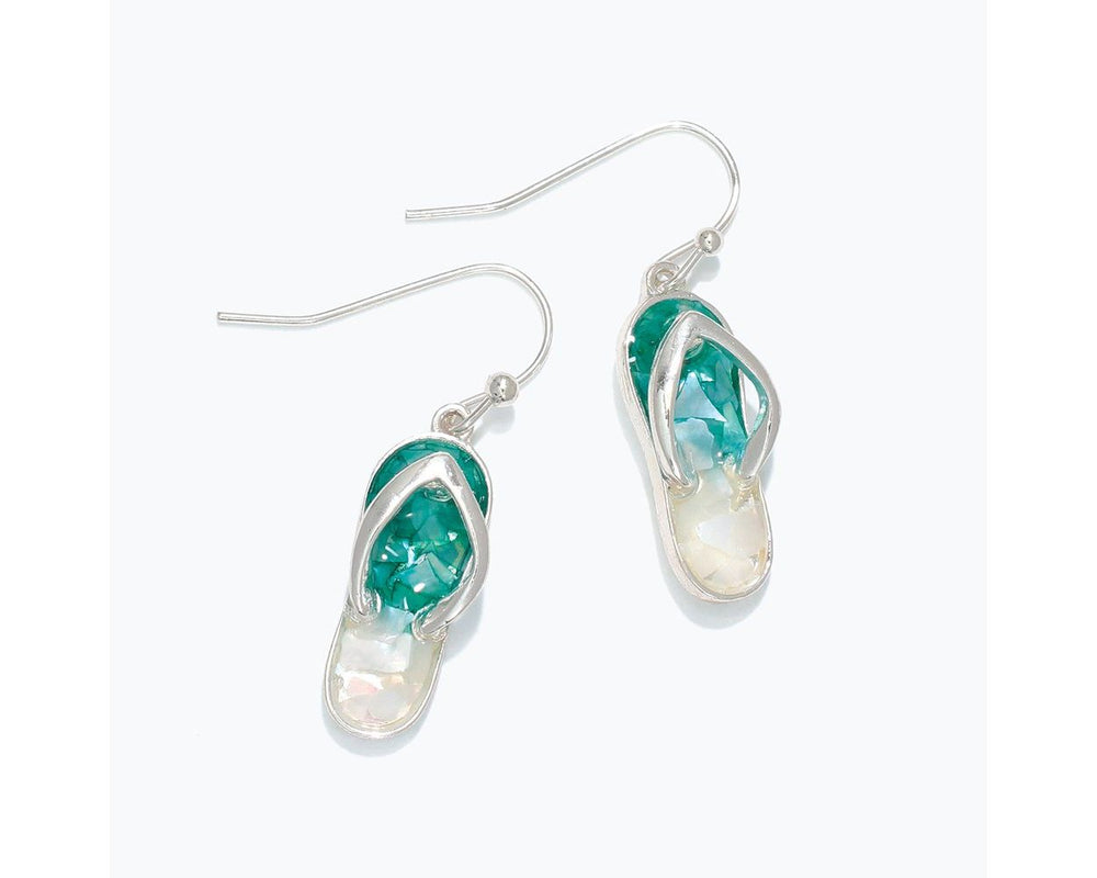 Aqua Shell Flip Flop Earrings