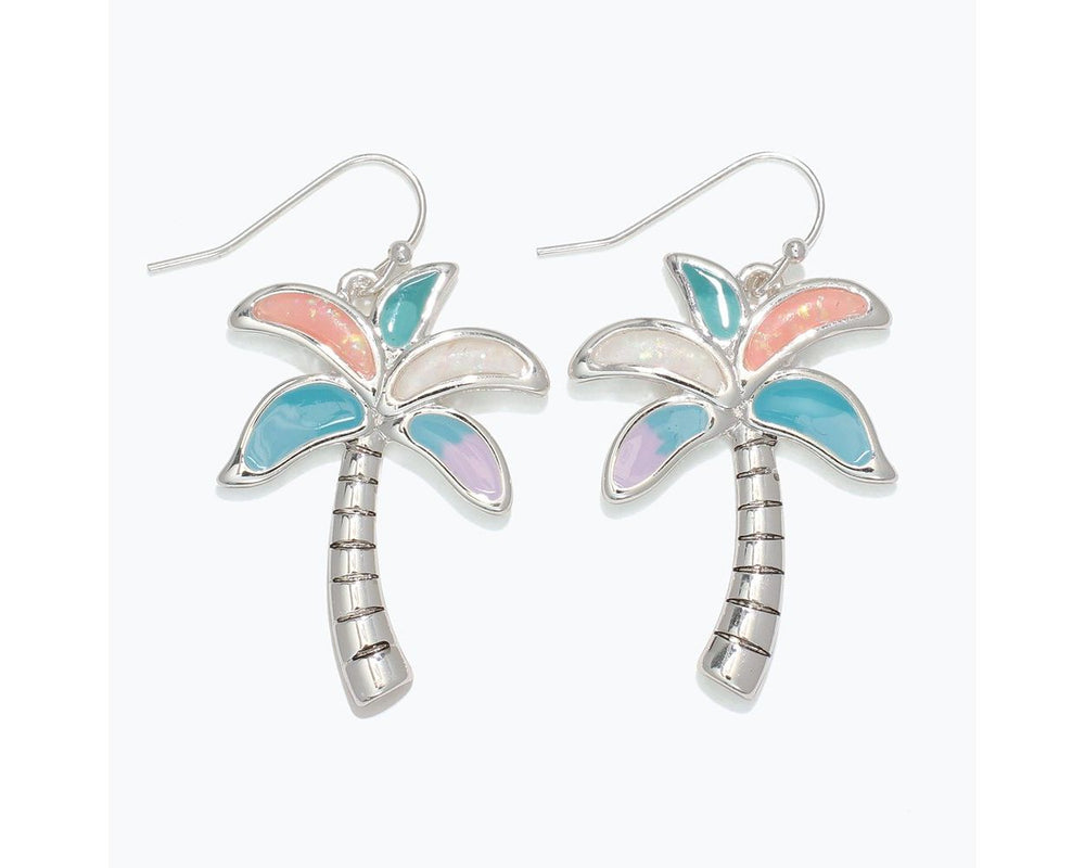 Pastel Palm Tree Earrings