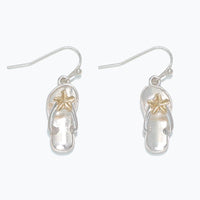 Silver Flip Flop Dangle Earrings
