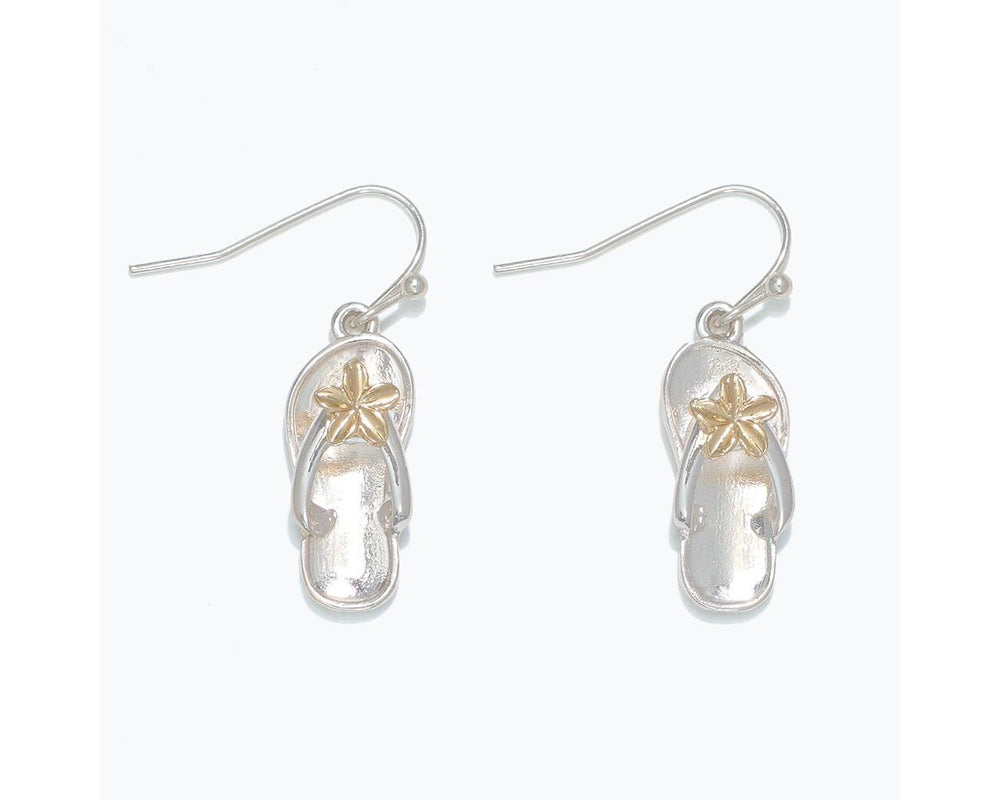 Silver Flip Flop Dangle Earrings