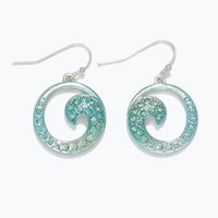 Aqua Metallic Open Waves Earrings
