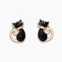 Black and White Cat Earrings