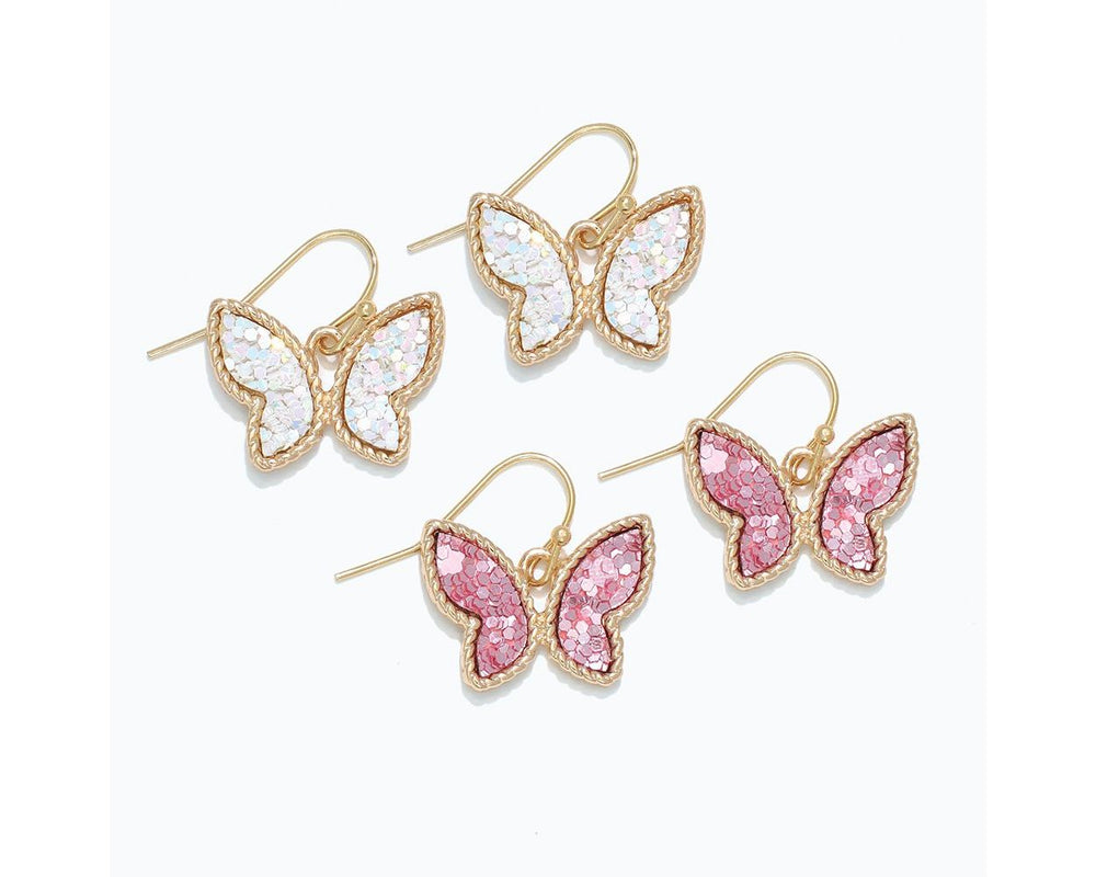 AB Glitter Butterfly Earrings