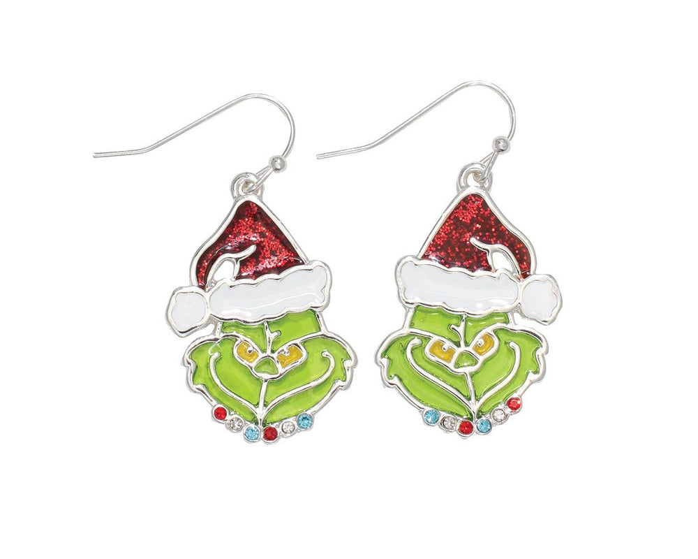 Stained Glass Grinch Earrings