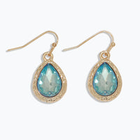 Faceted Aqua Teardrop Earrings