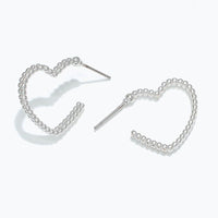 Beaded Heart Hoop Earrings