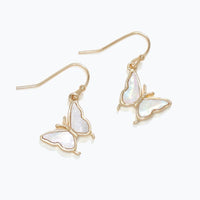 White & Gold Butterfly Earrings