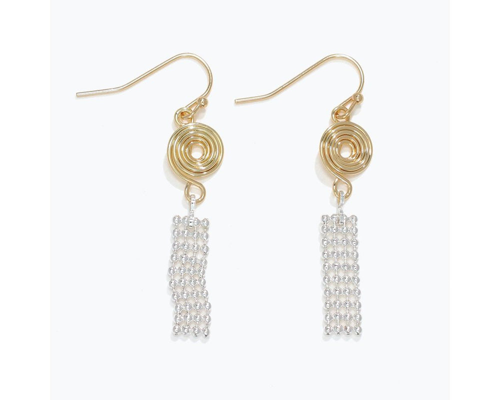 Gold Spiral Mesh Earrings