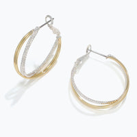 Two-Tone Twisted Hoop Earrings