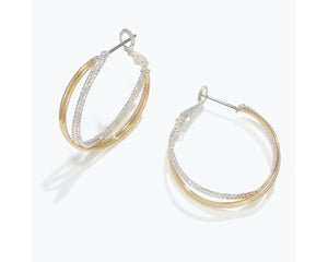 Two-Tone Twisted Hoop Earrings