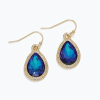 Blue Crystal Teardrop Earrings