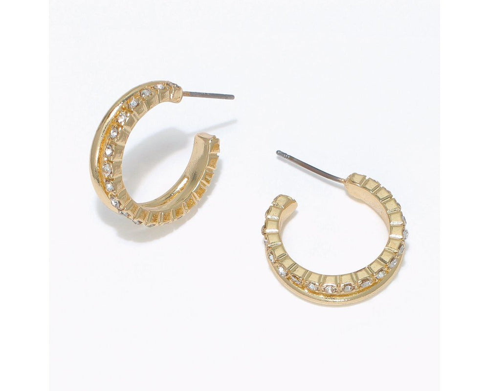 Two Strand Crystal Hoop Earrings