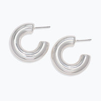 Chunky Silver Hoop Earrings