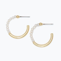 Pearl & Gold Hoop Earrings