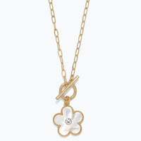 Mother of Pearl Flower Necklace