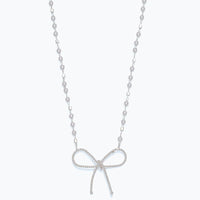 Rope Bow Pearl Necklace