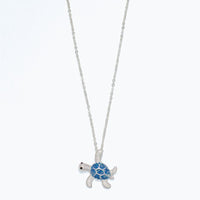 Blue Sea Turtle Resin Necklace