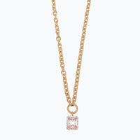 Faceted Crystal Pendant Gold Chain Necklace