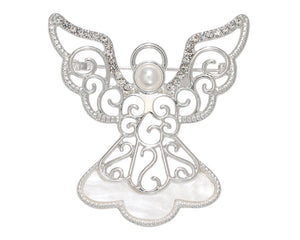 Openwork Angel Brooch