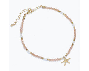 Faceted Bead Starfish Anklet